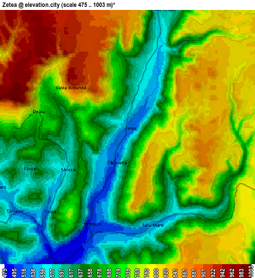 Zoom OUT 2x Zetea, Romania elevation map