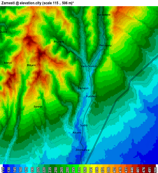 Zoom OUT 2x Zărneşti, Romania elevation map