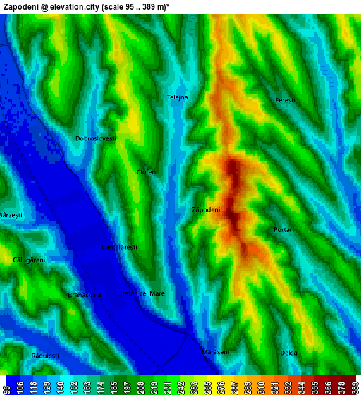 Zoom OUT 2x Zăpodeni, Romania elevation map