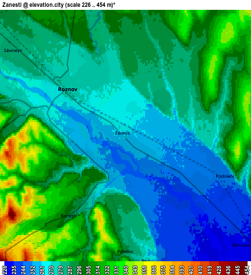 Zoom OUT 2x Zăneşti, Romania elevation map