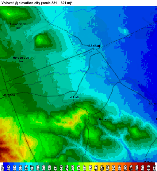 Zoom OUT 2x Volovăţ, Romania elevation map