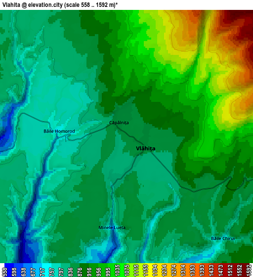 Zoom OUT 2x Vlăhiţa, Romania elevation map