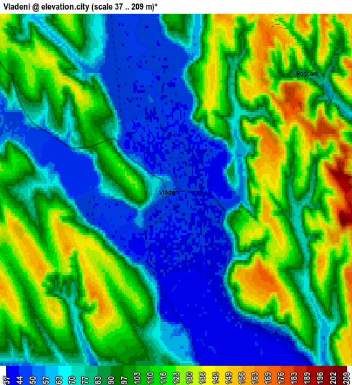 Zoom OUT 2x Vlădeni, Romania elevation map