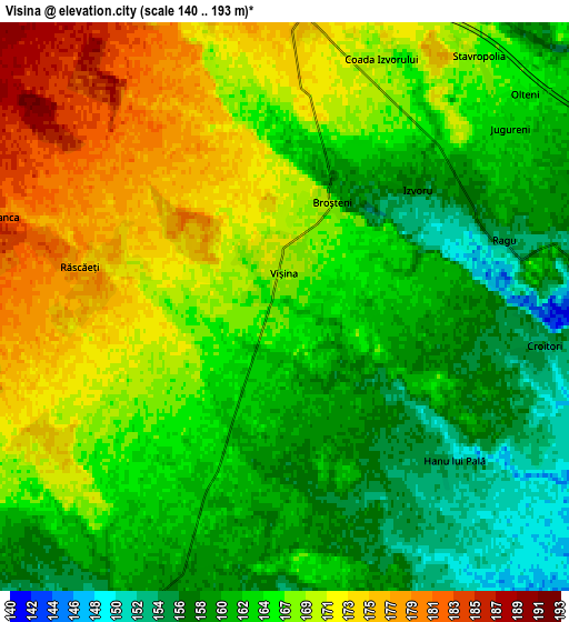 Zoom OUT 2x Vişina, Romania elevation map