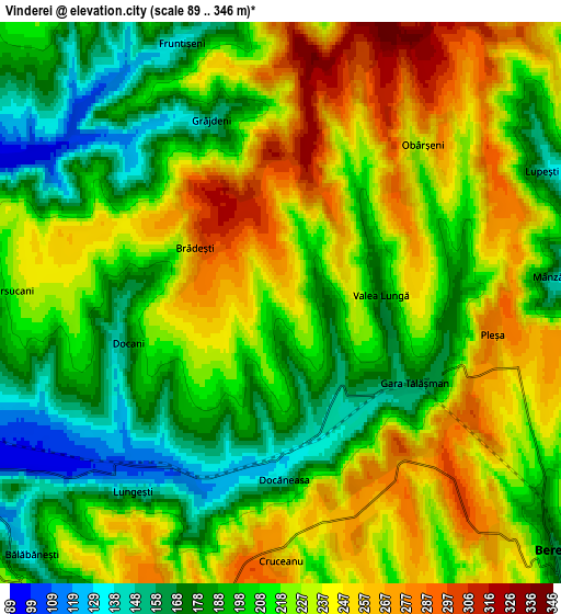 Zoom OUT 2x Vinderei, Romania elevation map