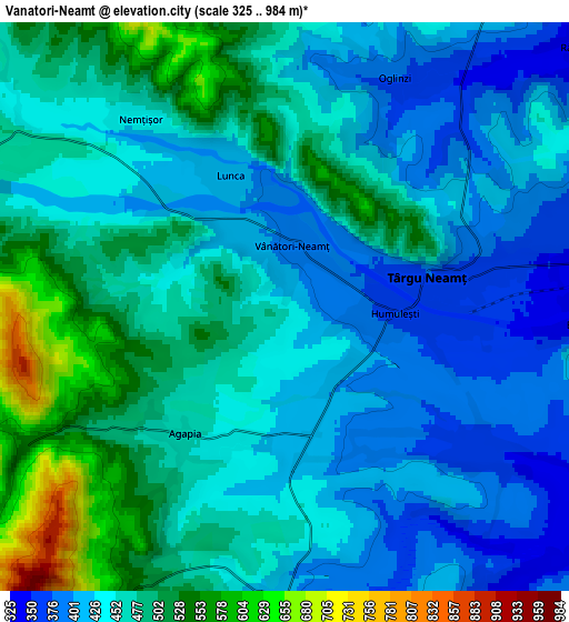 Zoom OUT 2x Vânători-Neamţ, Romania elevation map