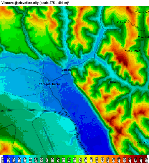 Zoom OUT 2x Viişoara, Romania elevation map