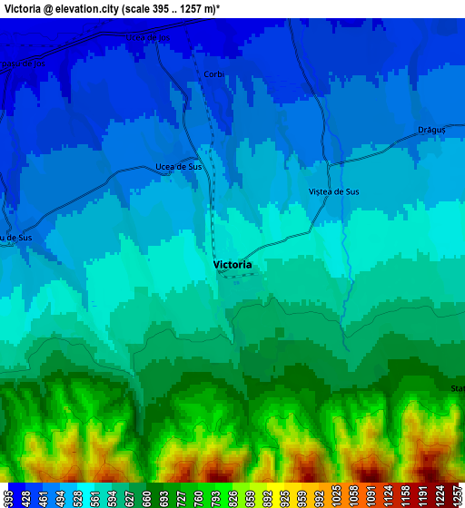 Zoom OUT 2x Victoria, Romania elevation map