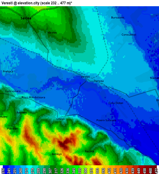 Zoom OUT 2x Vereşti, Romania elevation map