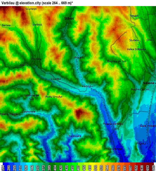 Zoom OUT 2x Vărbilău, Romania elevation map