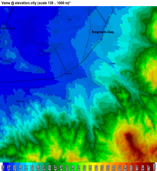 Zoom OUT 2x Vama, Romania elevation map