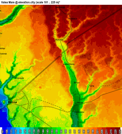 Zoom OUT 2x Valea Mare, Romania elevation map