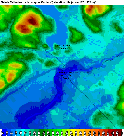 Zoom OUT 2x Sainte Catherine de la Jacques Cartier, Canada elevation map