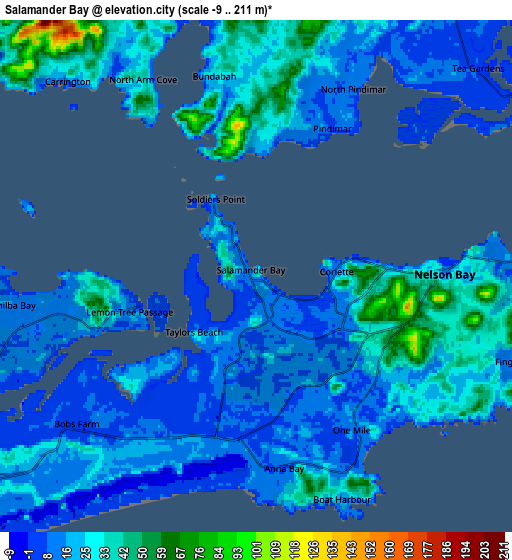 Zoom OUT 2x Salamander Bay, Australia elevation map