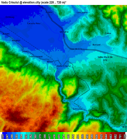 Zoom OUT 2x Vadu Crişului, Romania elevation map