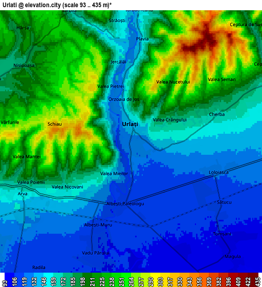 Zoom OUT 2x Urlaţi, Romania elevation map