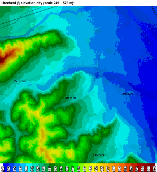 Zoom OUT 2x Urecheni, Romania elevation map