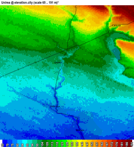 Zoom OUT 2x Unirea, Romania elevation map