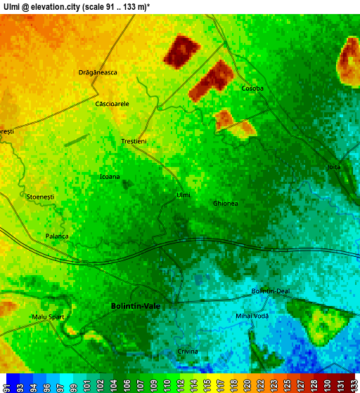 Zoom OUT 2x Ulmi, Romania elevation map