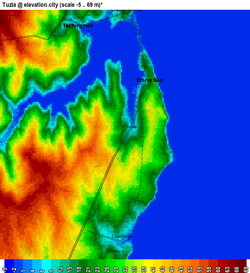 Zoom OUT 2x Tuzla, Romania elevation map