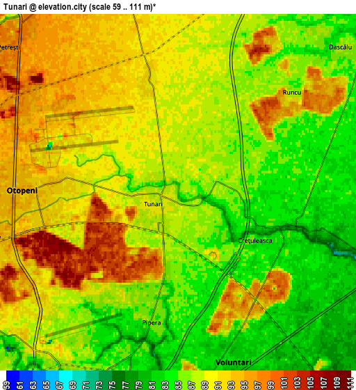 Zoom OUT 2x Tunari, Romania elevation map