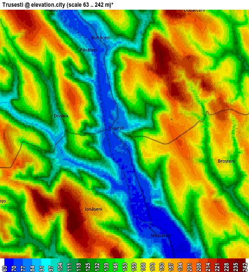 Zoom OUT 2x Truşeşti, Romania elevation map