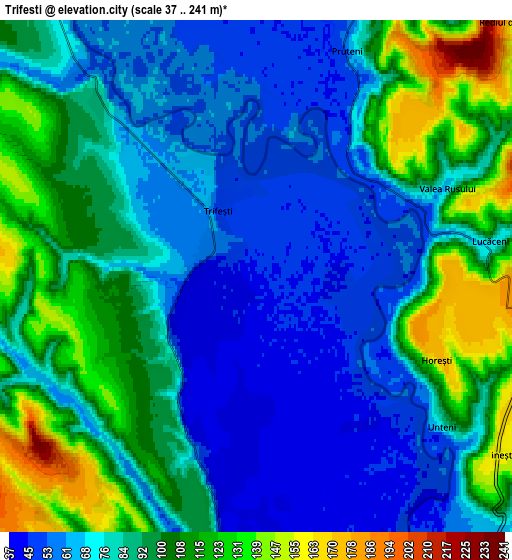 Zoom OUT 2x Trifeşti, Romania elevation map