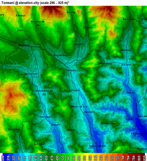 Zoom OUT 2x Tomşani, Romania elevation map