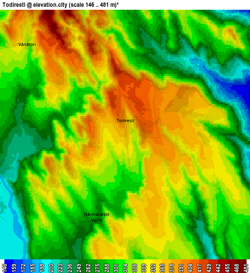 Zoom OUT 2x Todireşti, Romania elevation map