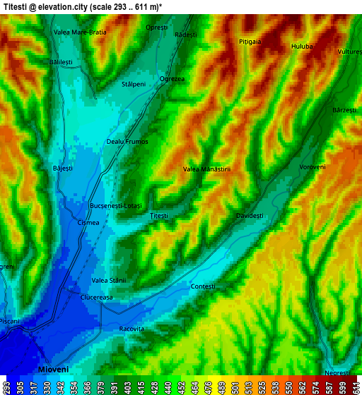 Zoom OUT 2x Titeşti, Romania elevation map