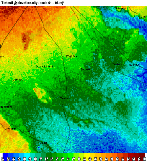 Zoom OUT 2x Ţinteşti, Romania elevation map