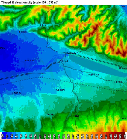 Zoom OUT 2x Tileagd, Romania elevation map