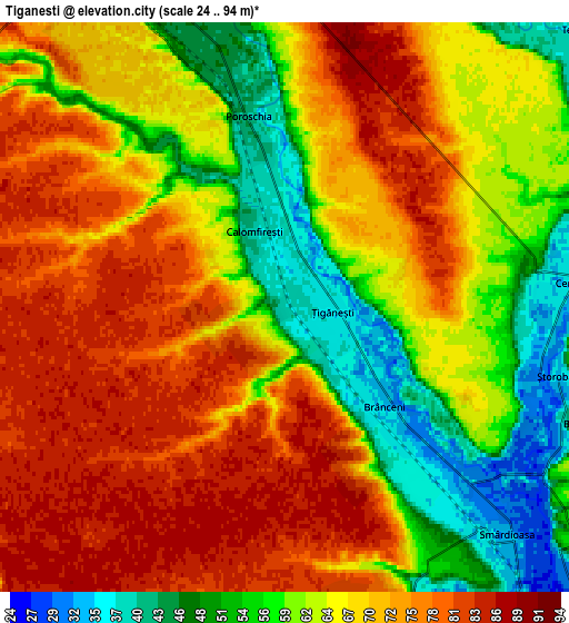 Zoom OUT 2x Ţigăneşti, Romania elevation map