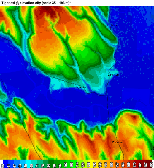 Zoom OUT 2x Ţigănaşi, Romania elevation map