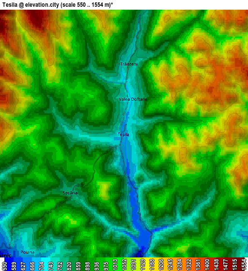Zoom OUT 2x Teșila, Romania elevation map