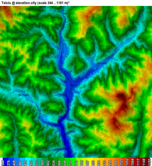 Zoom OUT 2x Telciu, Romania elevation map