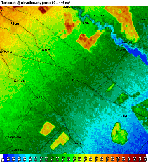 Zoom OUT 2x Tărtăşeşti, Romania elevation map