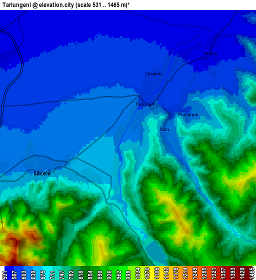 Zoom OUT 2x Tărlungeni, Romania elevation map