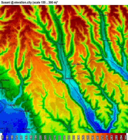 Zoom OUT 2x Şuşani, Romania elevation map