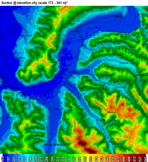 Zoom OUT 2x Surduc, Romania elevation map