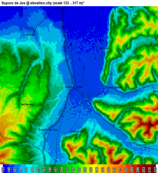 Zoom OUT 2x Supuru de Jos, Romania elevation map