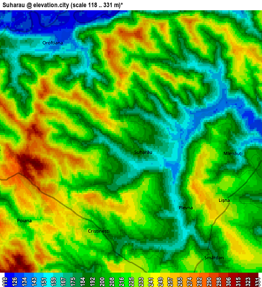 Zoom OUT 2x Suharău, Romania elevation map