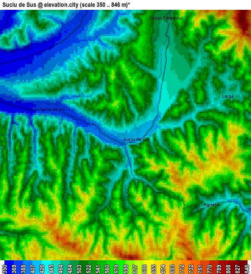 Zoom OUT 2x Suciu de Sus, Romania elevation map