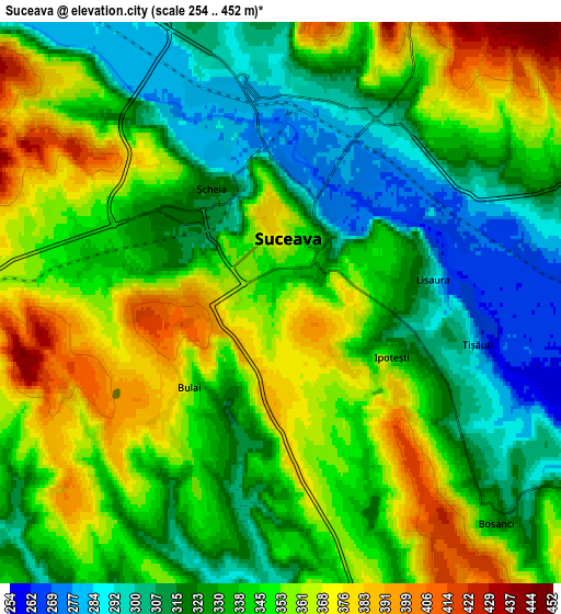 Zoom OUT 2x Suceava, Romania elevation map