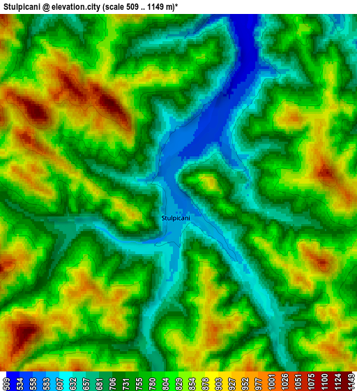 Zoom OUT 2x Stulpicani, Romania elevation map