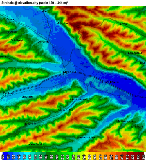 Zoom OUT 2x Strehaia, Romania elevation map