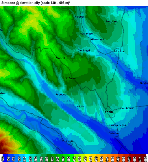 Zoom OUT 2x Străoane, Romania elevation map