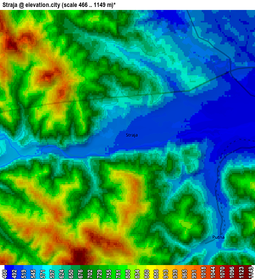 Zoom OUT 2x Straja, Romania elevation map