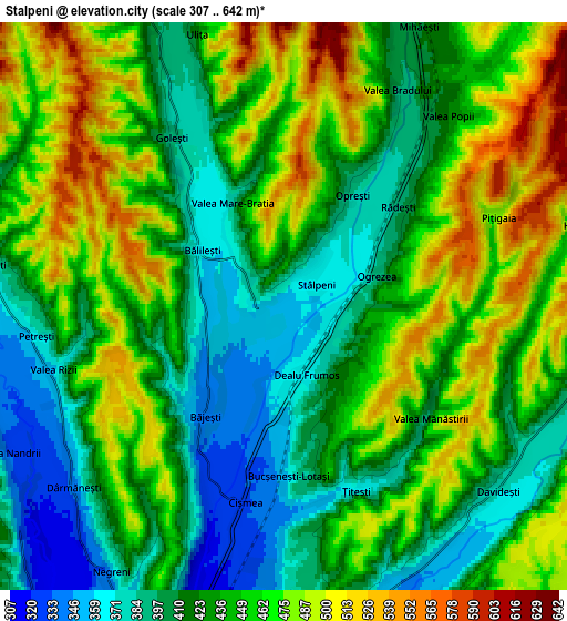 Zoom OUT 2x Stâlpeni, Romania elevation map