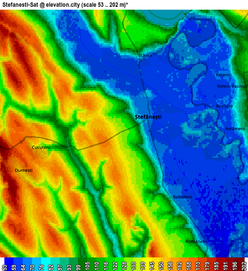 Zoom OUT 2x Ştefăneşti-Sat, Romania elevation map